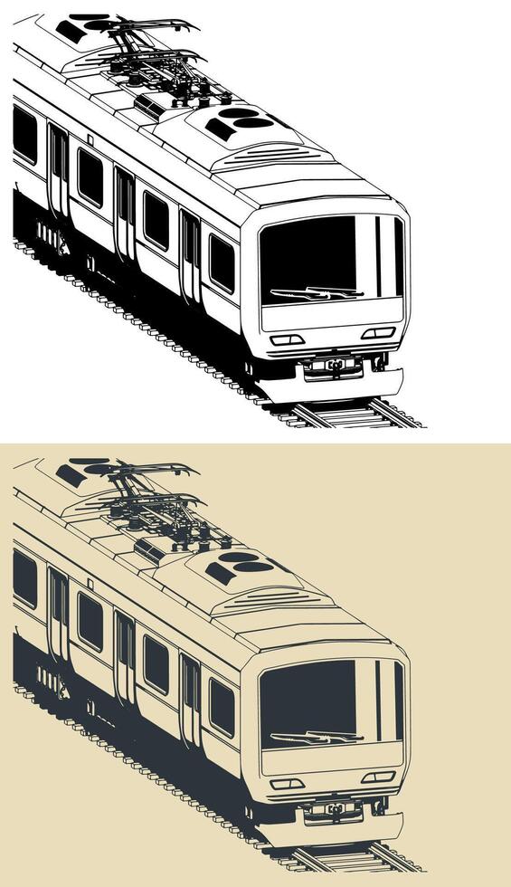 City train close up vector