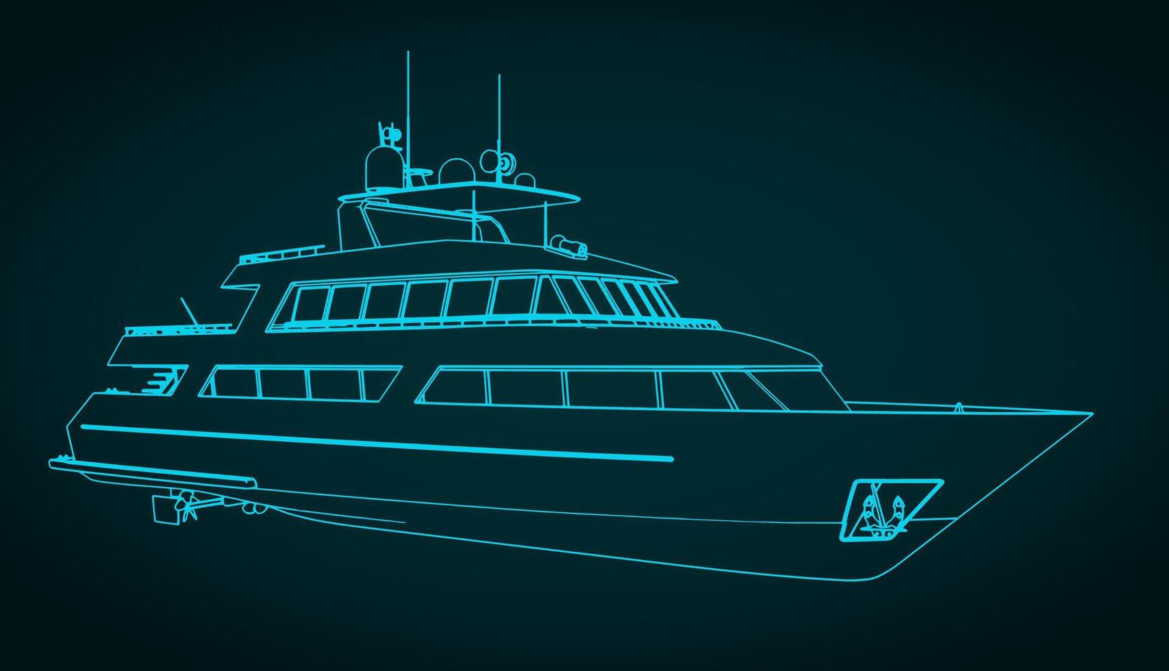 Luxury yacht illustration vector