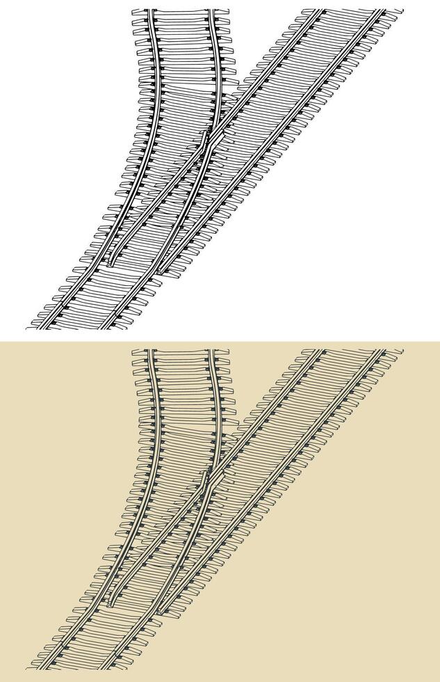 Railway junction illustration vector