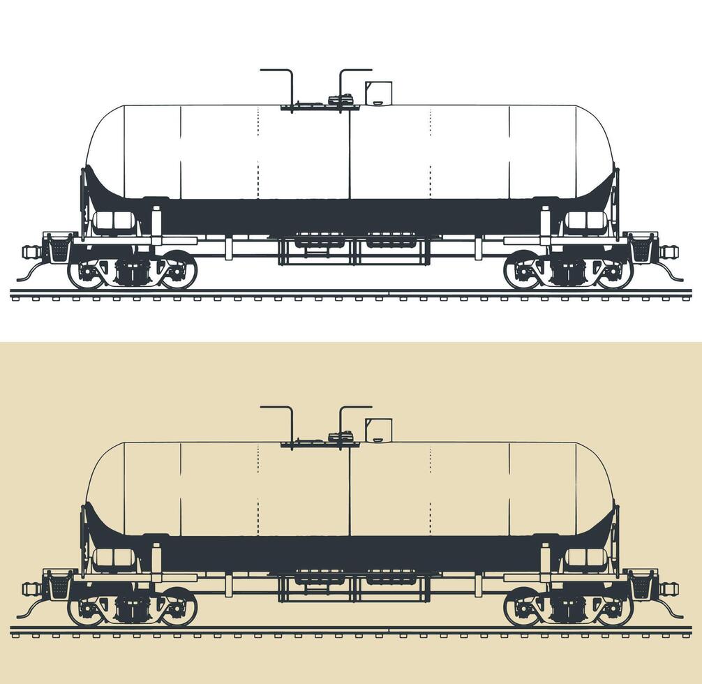 Railway tank car illustrations vector