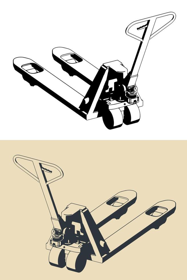 Pallet jack illustration vector
