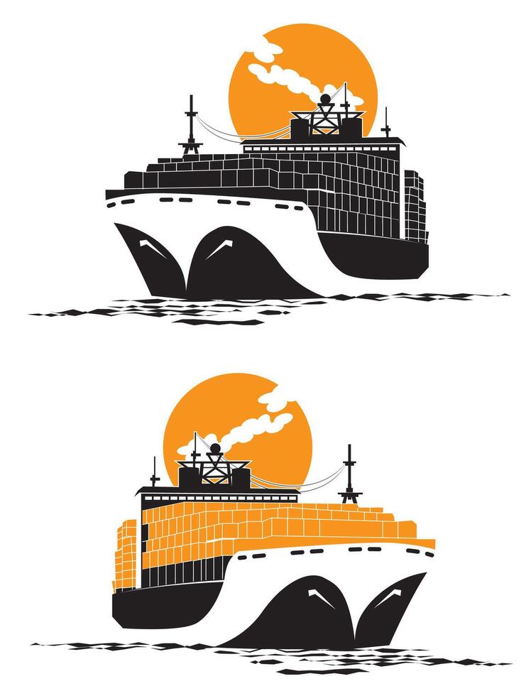 Large containership illustration vector