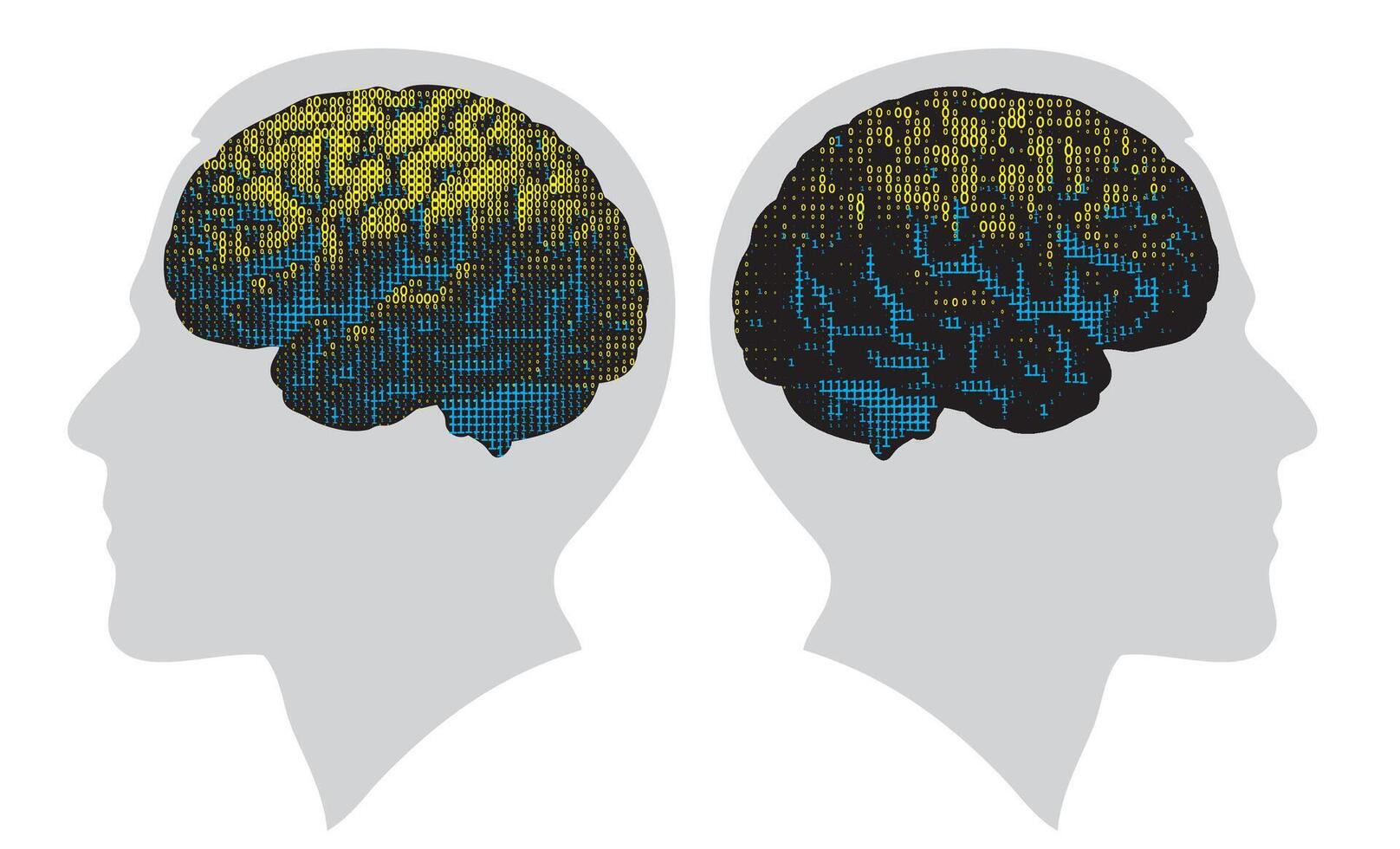 Stylized brain illustrations vector