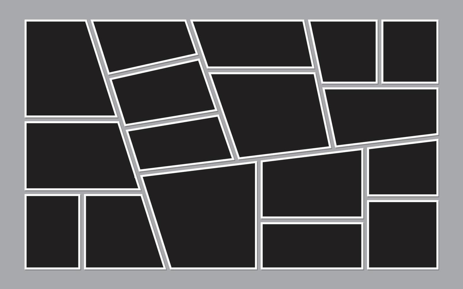 Empty mood board photo frames vector
