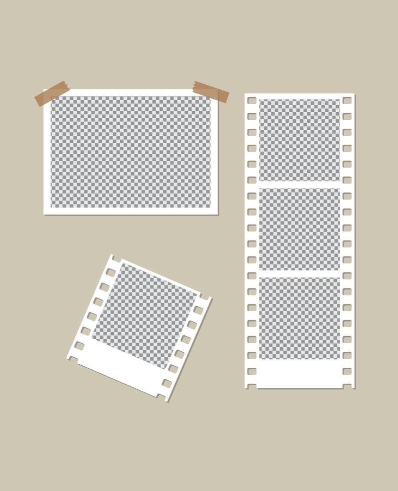 collage photo frame with realistic style vector