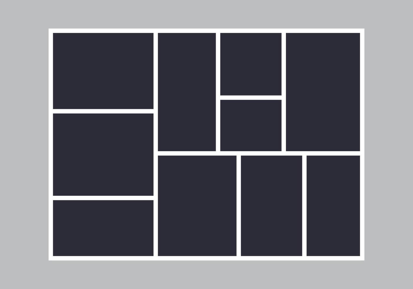 Blank collage frame template for photos vector