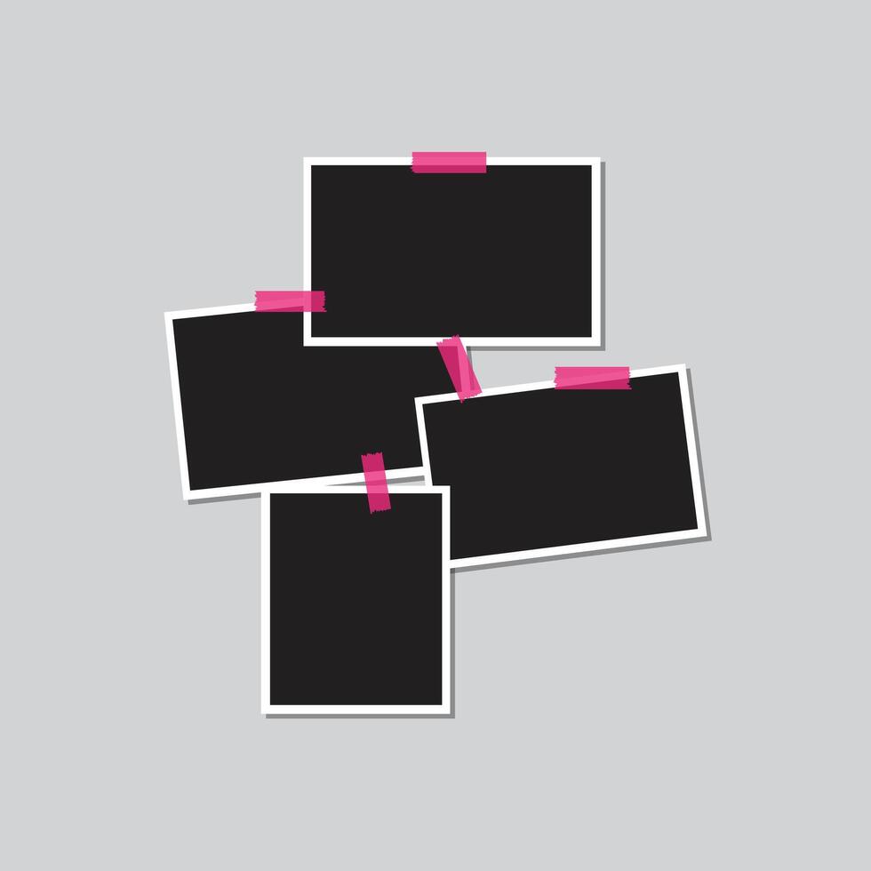 photo frames on white background design vector