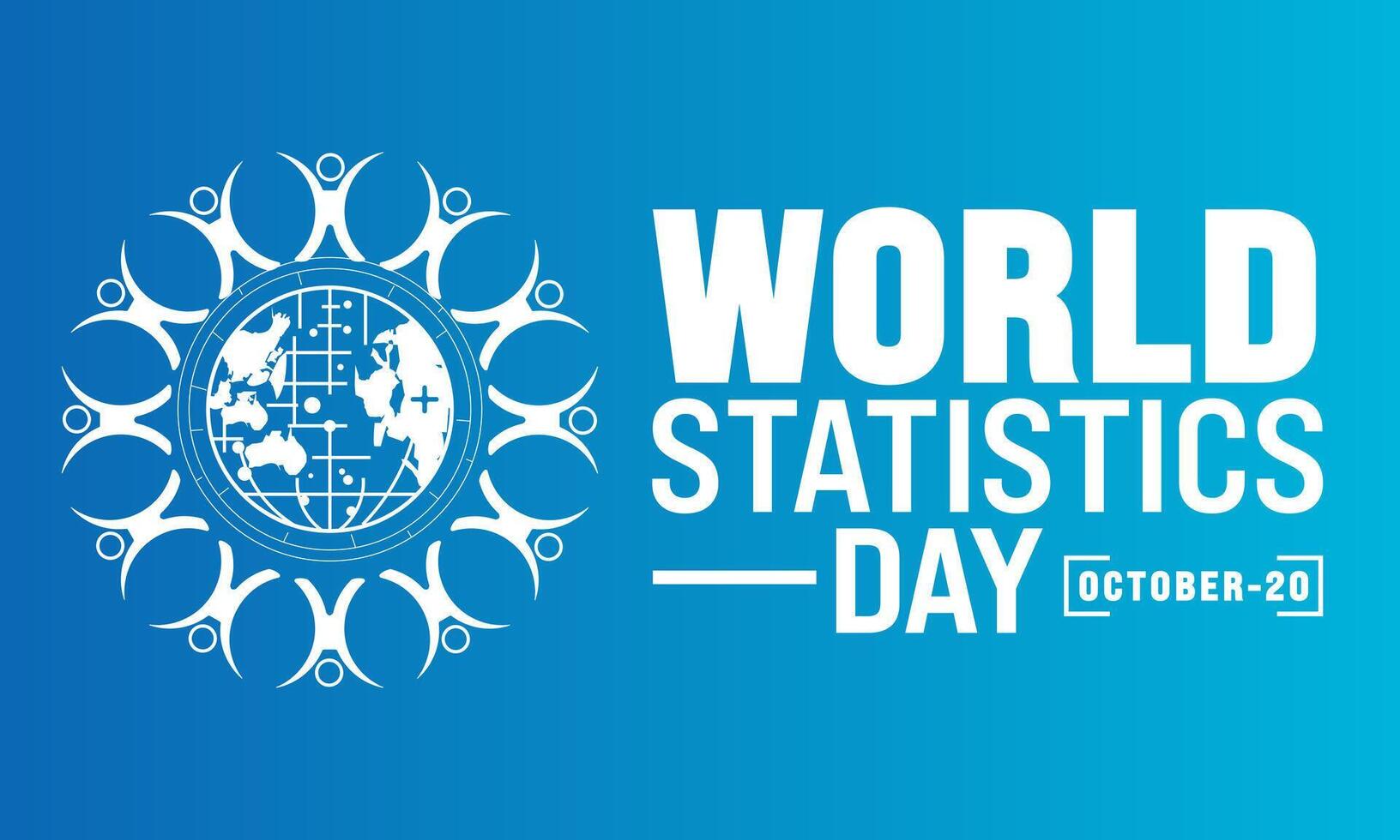 World Statistics Day. 20 October. Template for banner, greeting card, poster background. vector