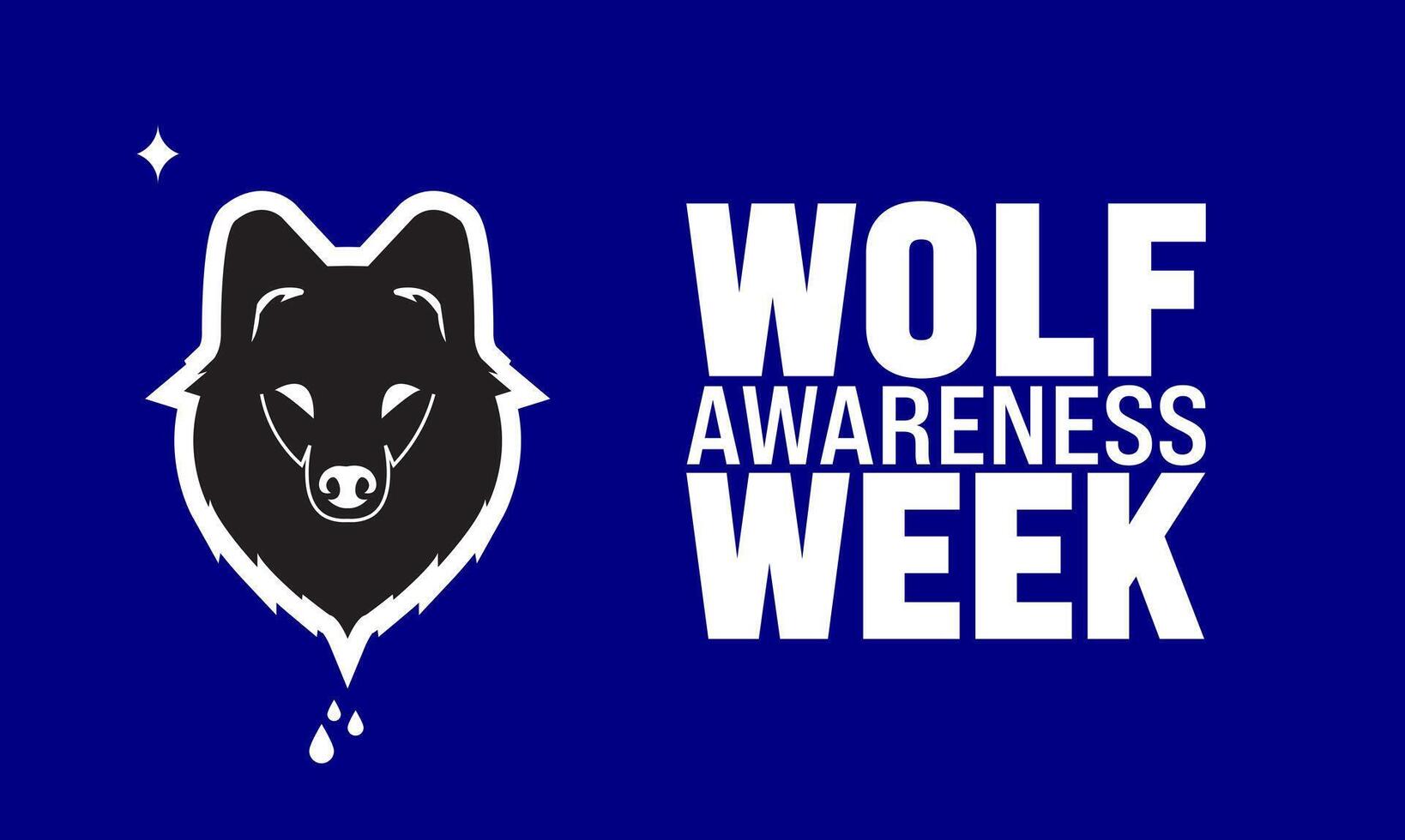 October is National Wolf Awareness Week .use to background template, poster, placard, vector