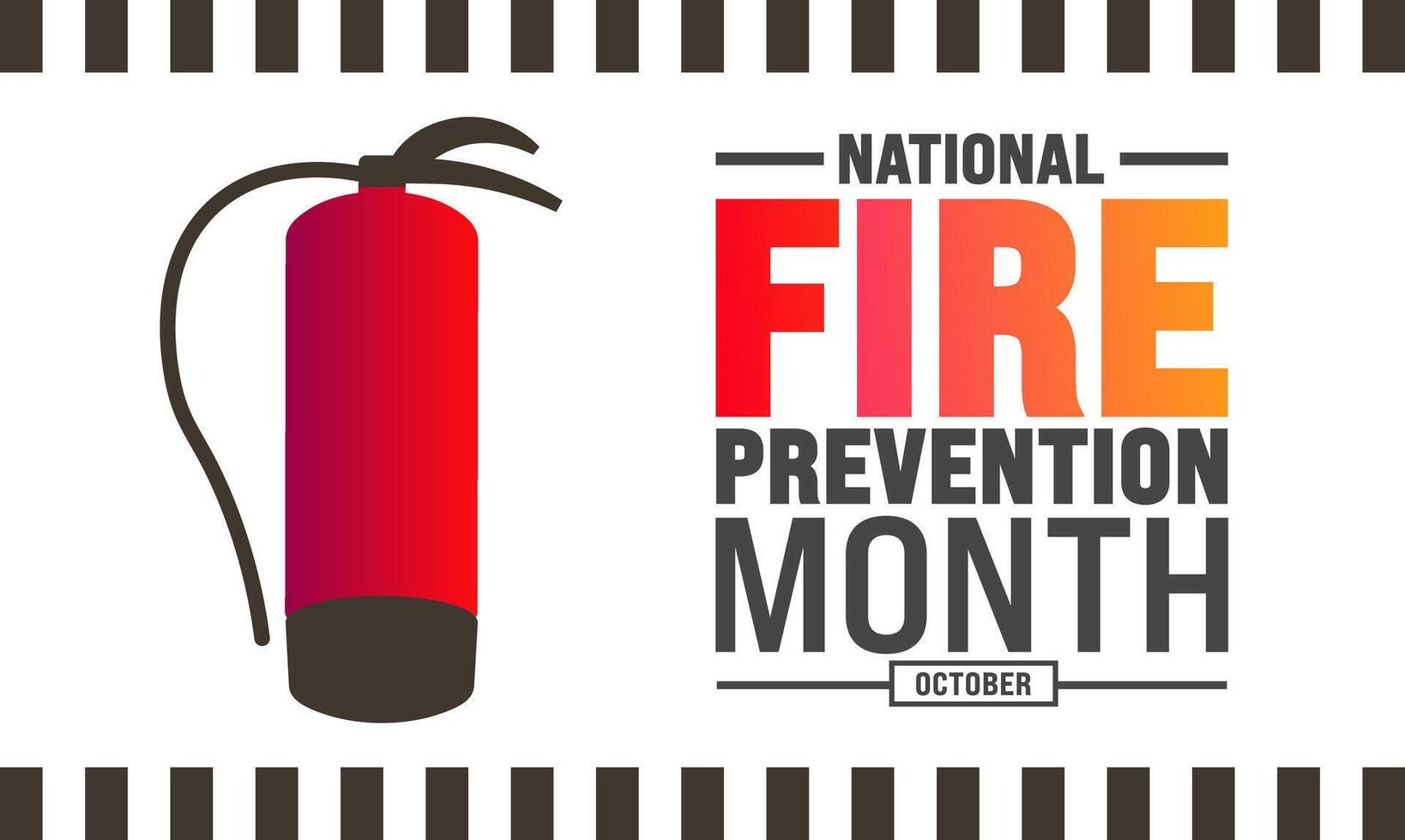 October is National Fire Prevention Month background template. to raise fire safety awareness,Holiday concept and help our family protect.background, vector