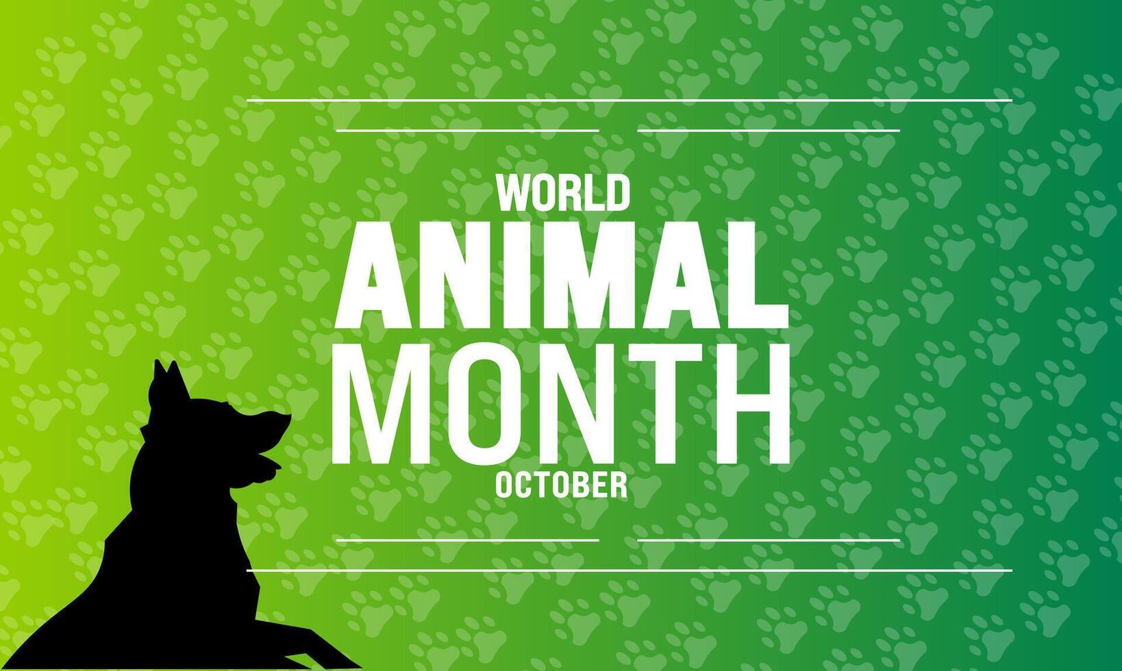 World Animal Month obserb every october month. vector