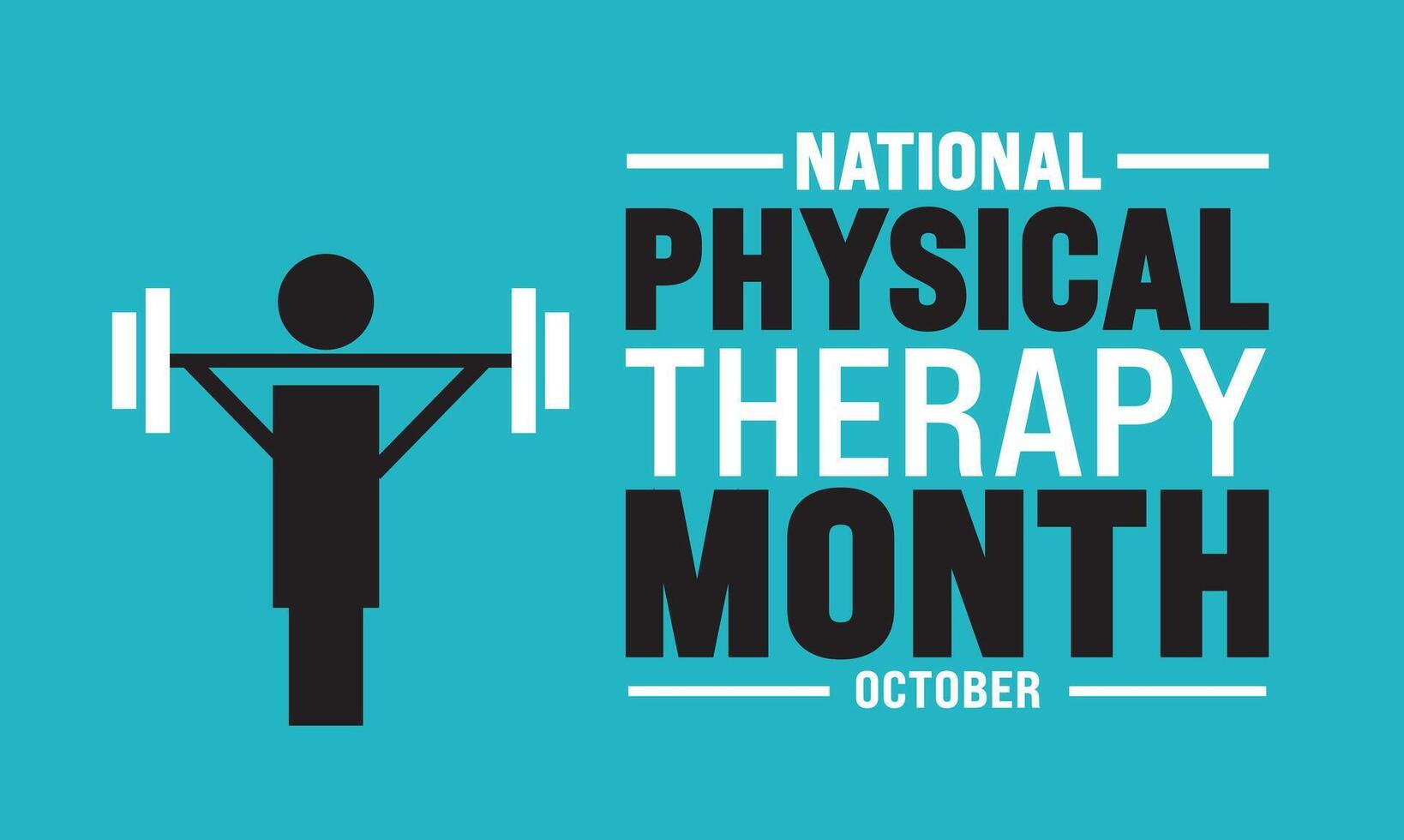 National Physical therapy month. good for background template one of the healthcare professions provided by physical therapists. background, banner, placard, card, and poster design vector