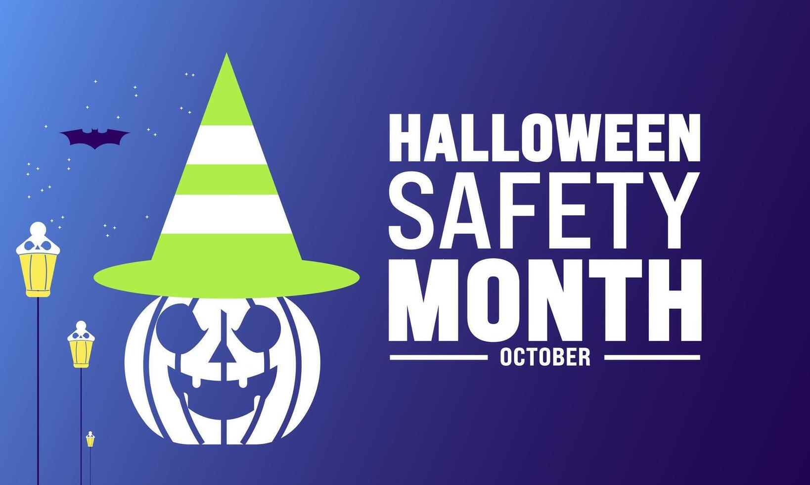 Halloween safety month every year on october vector
