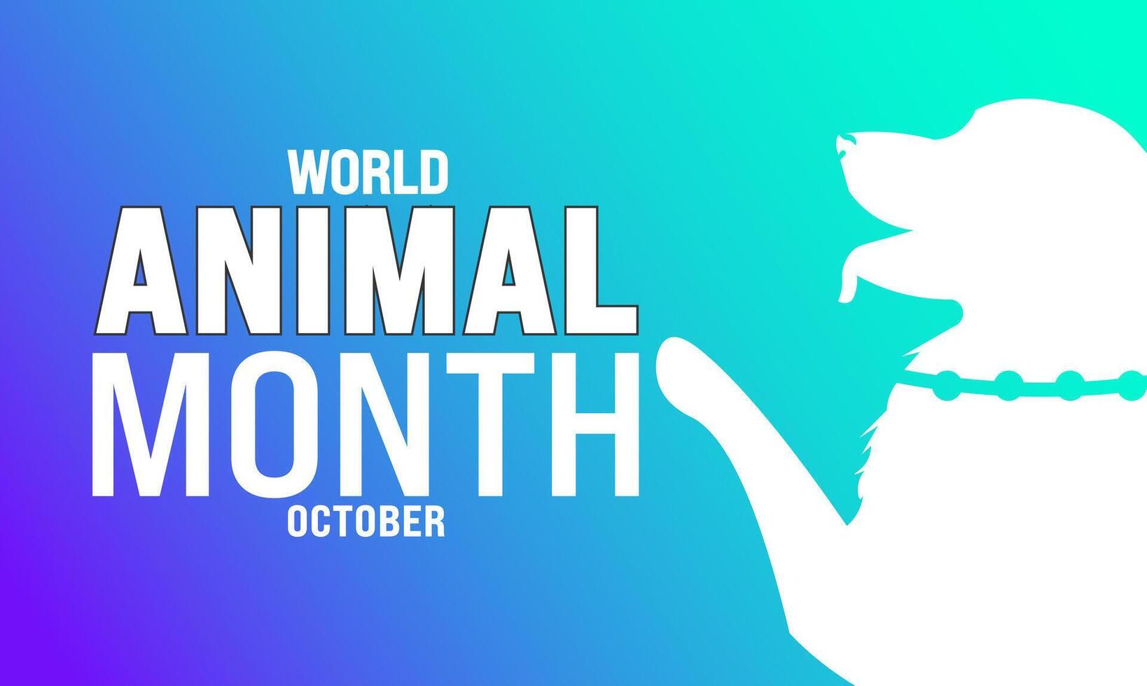 October is Animals Month background template. Holiday concept. use to background, banner, placard, card, and poster design template with text inscription and standard color. illustration vector