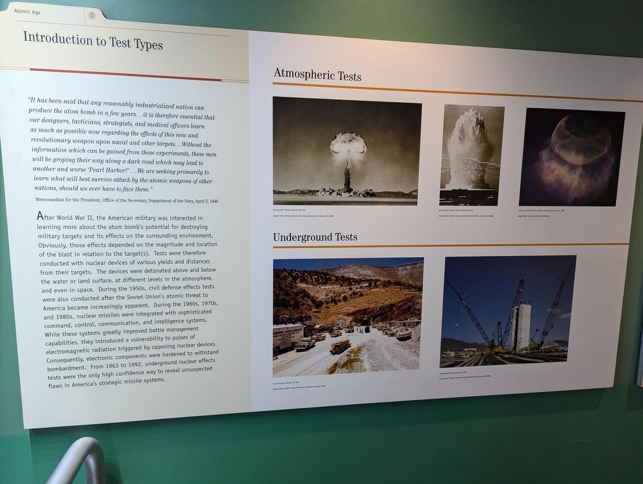 Las Vegas, Nevada, USA - 08.04.2024 National Atomic Testing Museum. Museum exhibits photo