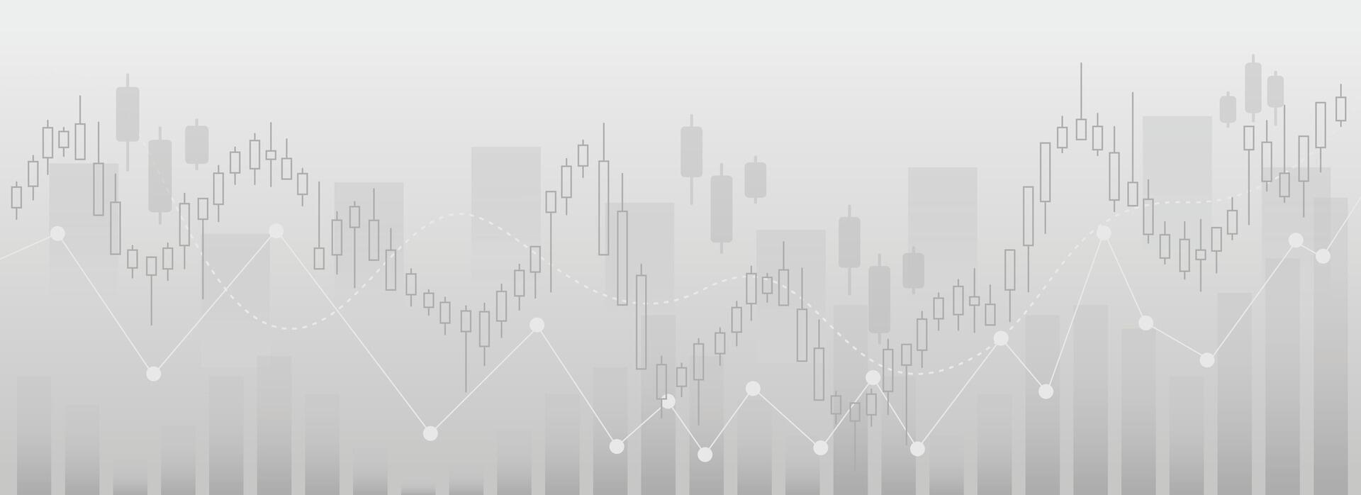 abstract financial chart with line graph on gradeint background vector
