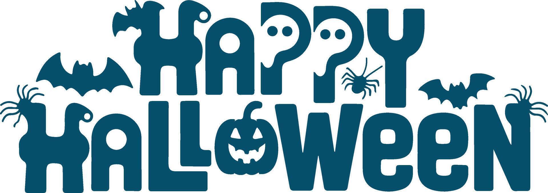 Colored Text Illustration of Happy Halloween. vector