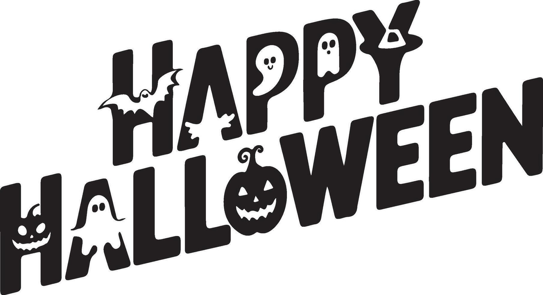 Black color Halloween text. vector