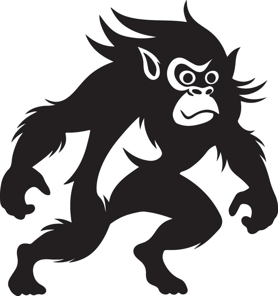 Stylish and Modern Orangutan Cartoon Illustration on White Background Perfect for Digital Designs vector