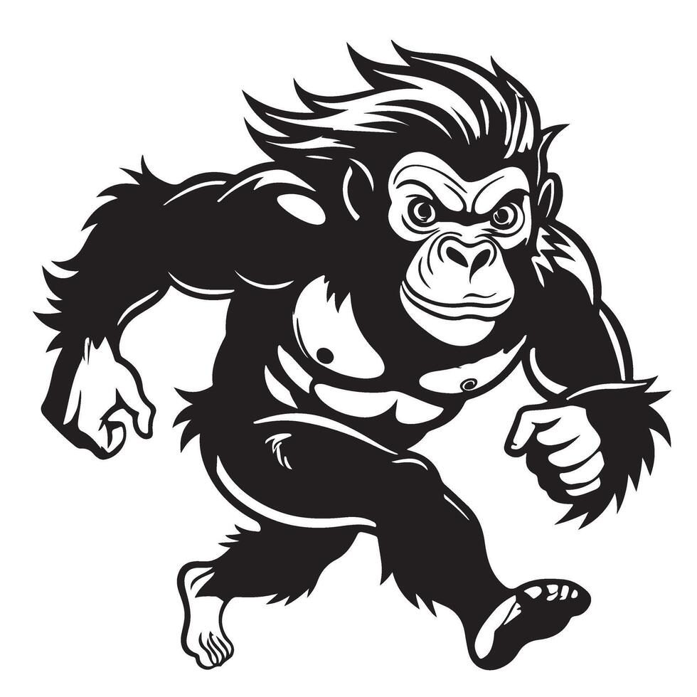 Stylish Orangutan Cartoon Illustration on a Crisp White Background Ideal for Digital Graphics vector