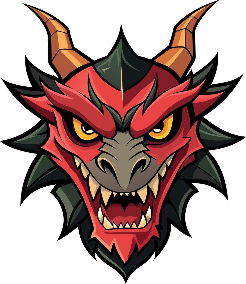 Round Dragon Tattoo Designs Set Unique Illustrations with Background vector