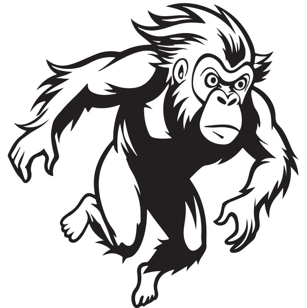 Cute and Fun Orangutan Illustration on White Background Ideal for Kids' Artwork vector