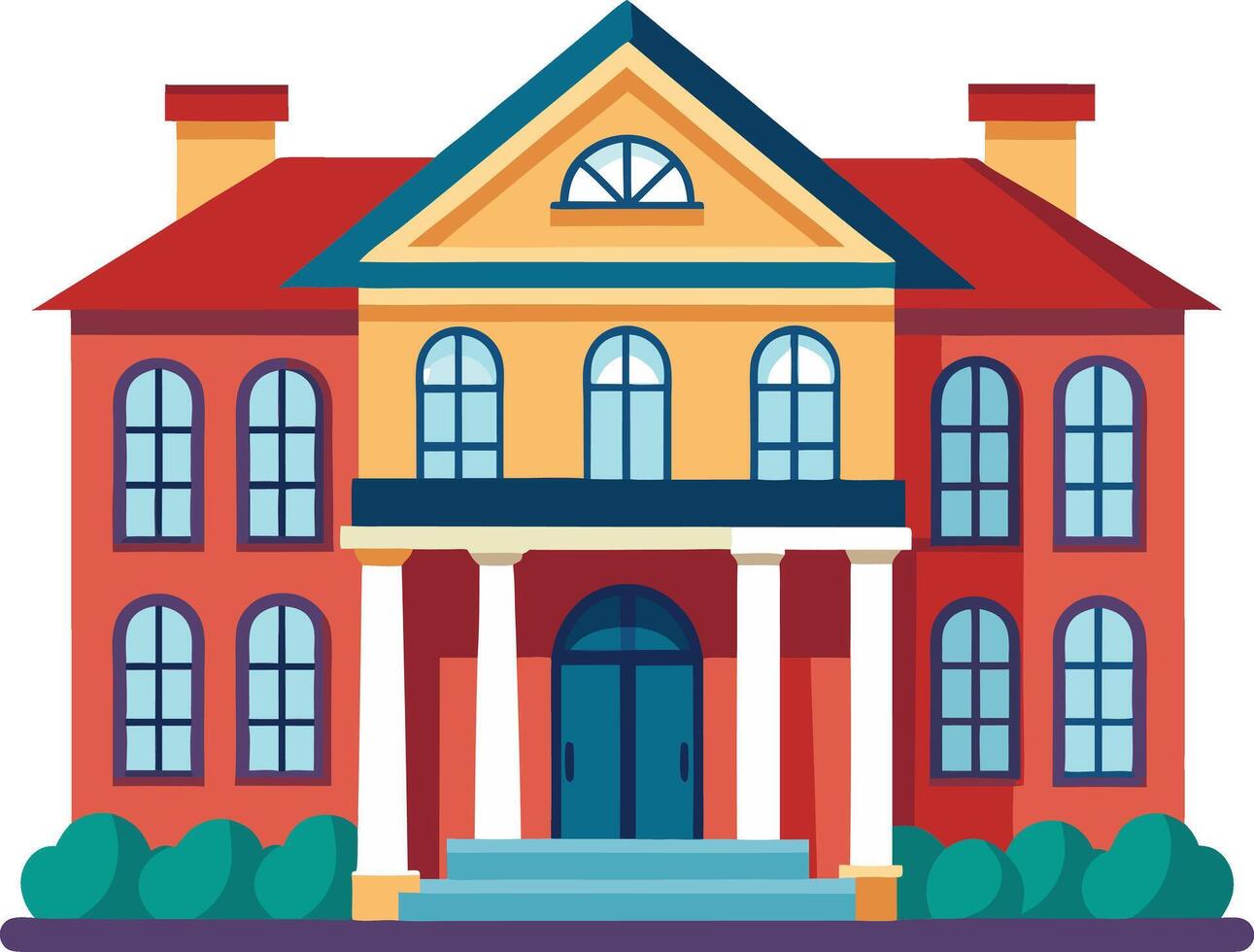 Vivid and Cheerful Cartoon House Art Perfect for Kids' Room Decor vector