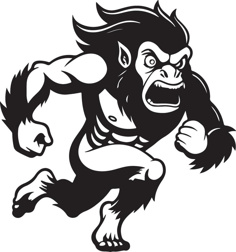 Whimsical Orangutan Cartoon Illustration on a Clean White Background Ideal for Fun Artworks vector