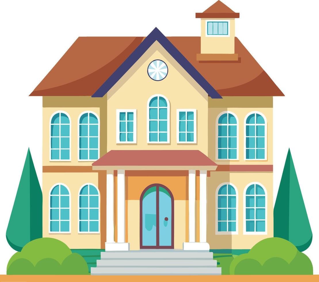 Colorful and Imaginative Cartoon House Art Perfect for Children's Room vector