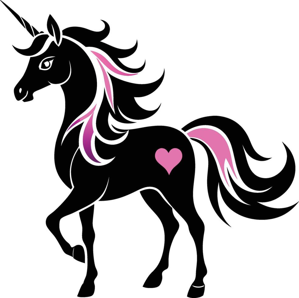 Horse Silhouette Elegant Royal Design on White Background vector