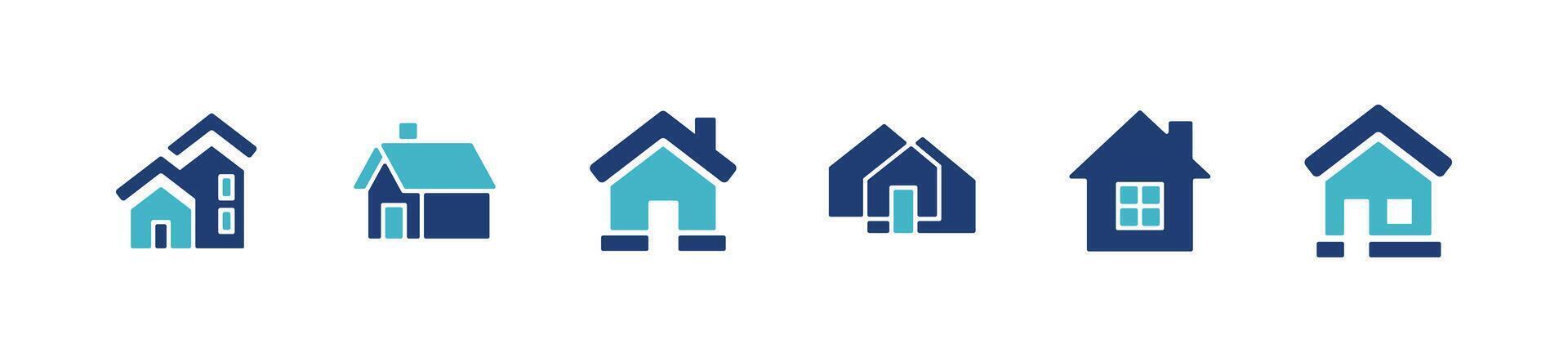 simple house icon set home symbol illustration vector