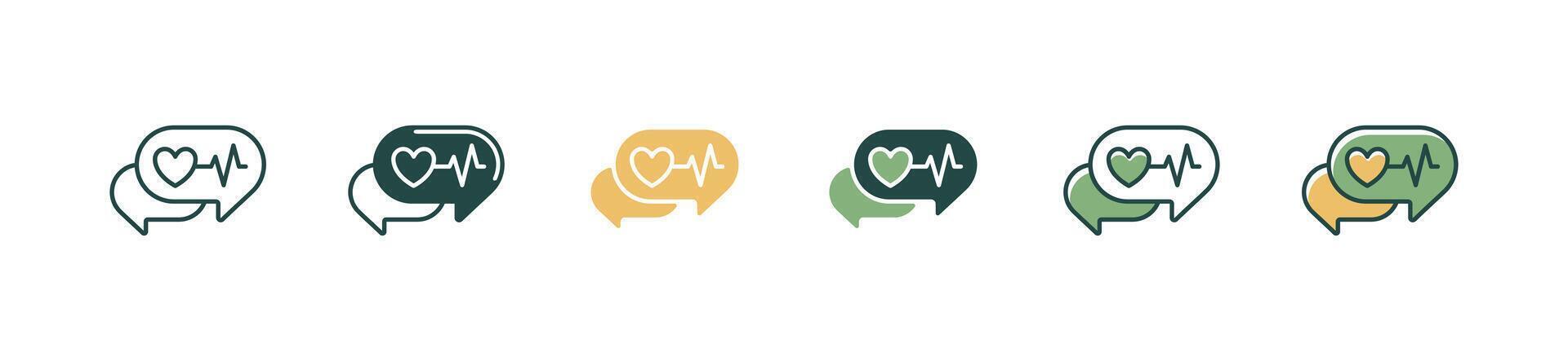 online doctor health consultation talk icon set medical check-up health care assistant illustration vector