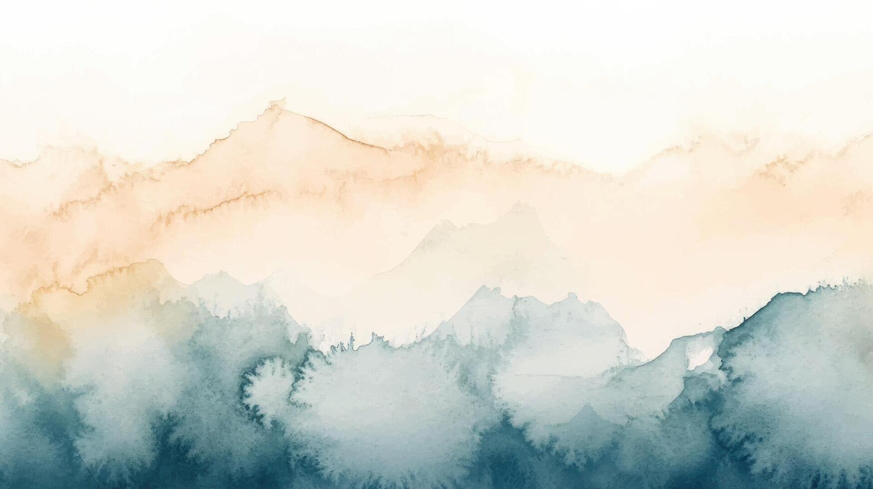 Abstract horizontal watercolor background. Hand drawn texture. Brush stroked painting brown green pastel color vector