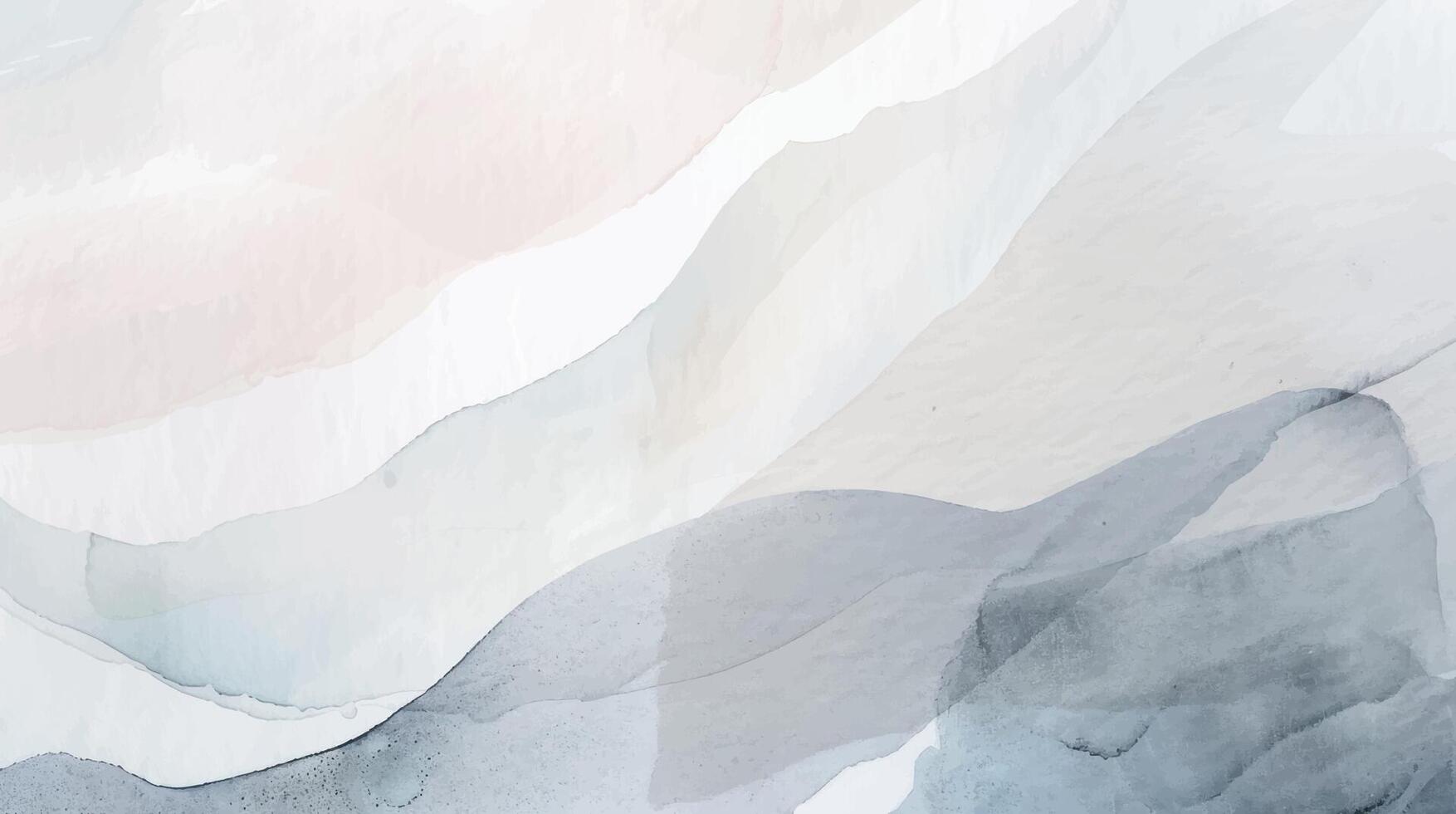 Abstract horizontal watercolor background. Hand drawn texture. Brush stroked painting blue pink grey pastel color vector