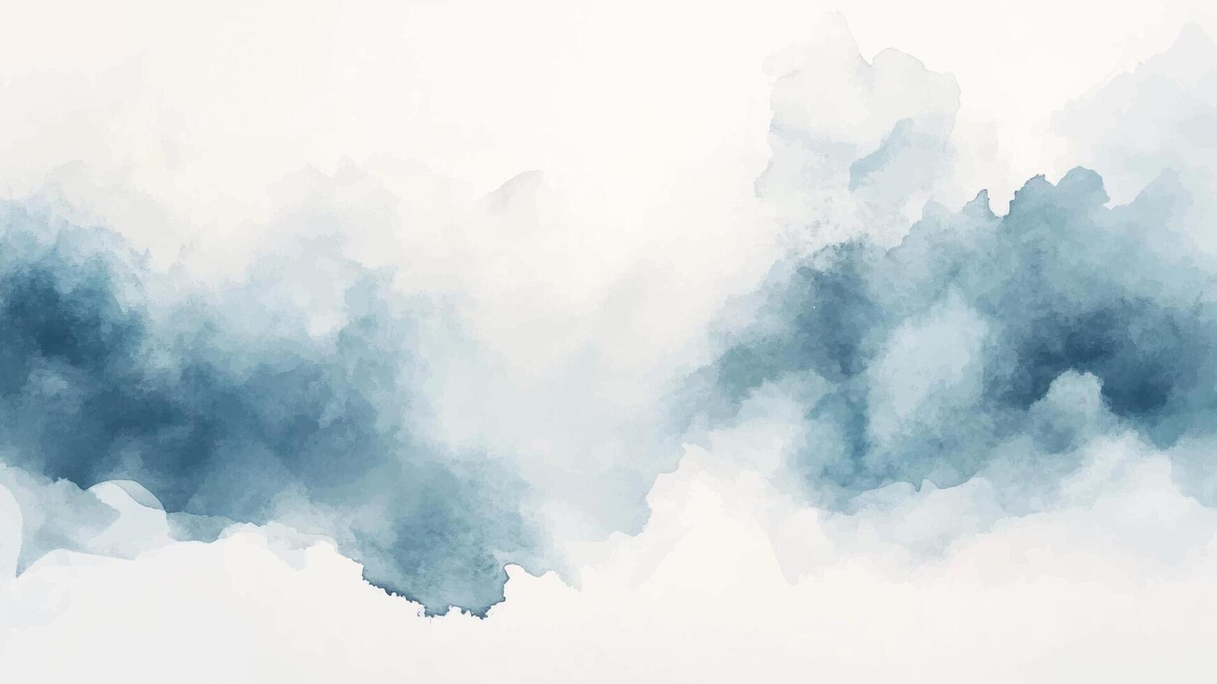 Abstract horizontal watercolor background. Hand drawn texture. Brush stroked painting pastel blue color watercolour vector
