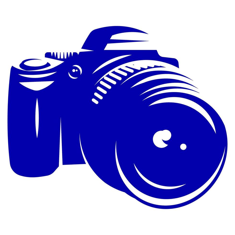 monochrome template with digital camera on white background vector