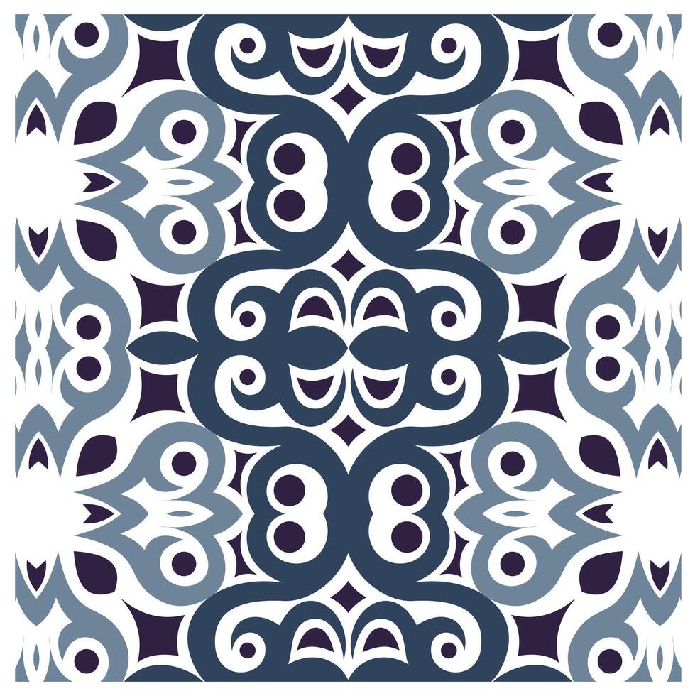blue floral seamless ankara background pattern design vector