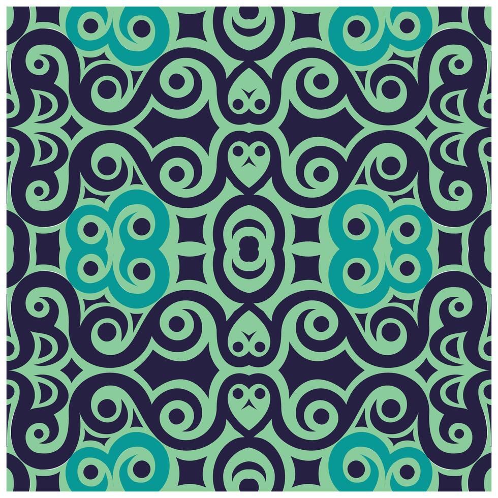 green ethnic style background pattern design vector