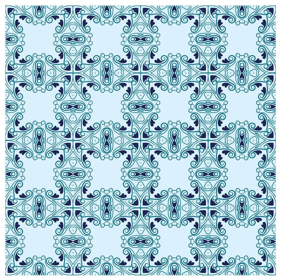 Sky blue floral background grid pattern design vector