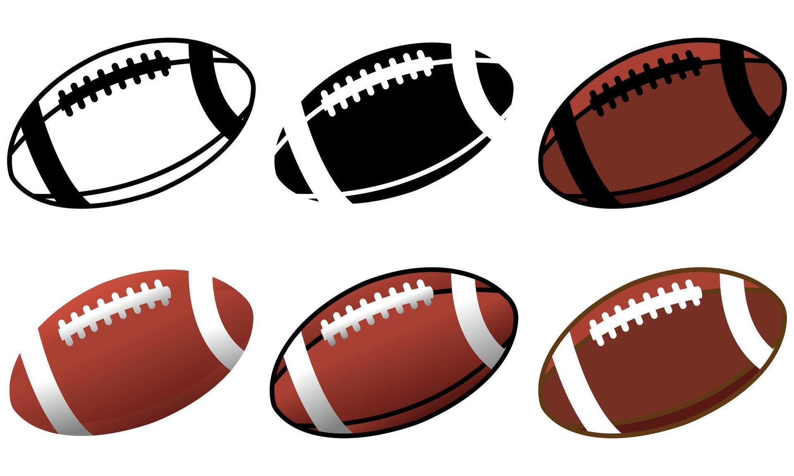 Set of American Football Designs vector