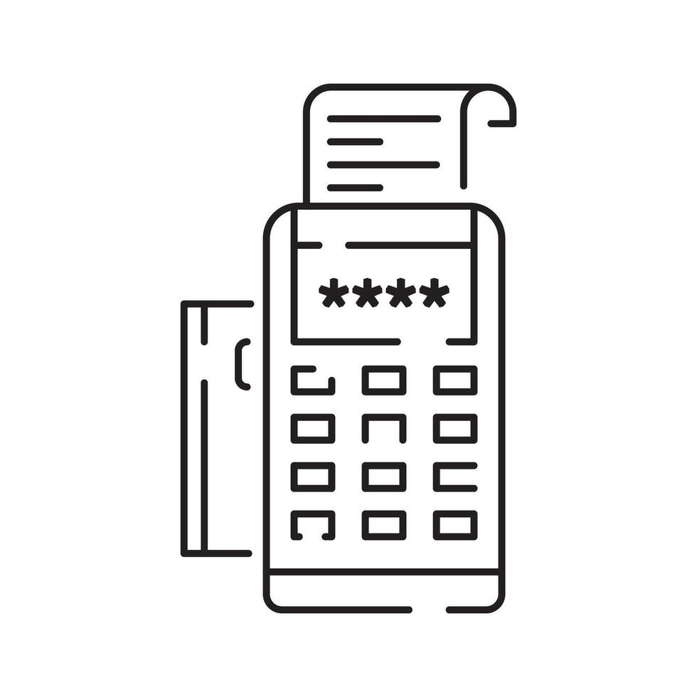 Pos Terminal Payment with Credit Card vector