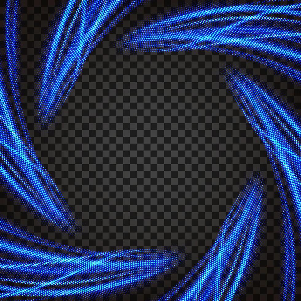 Halftone Blue Twirl Light Circle Effect Frame vector
