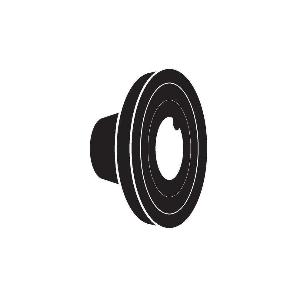Black and white eye icon observing surrounding environment vector