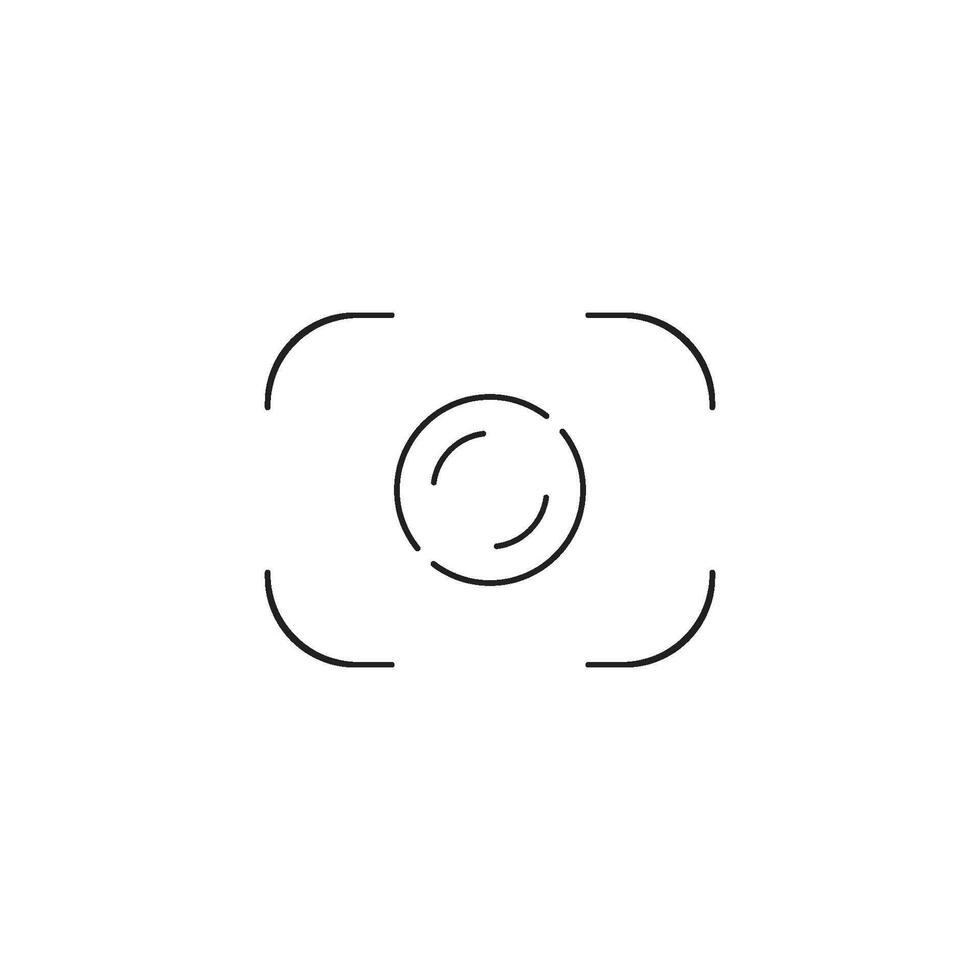 Camera focusing screen focusing on subject with white background vector