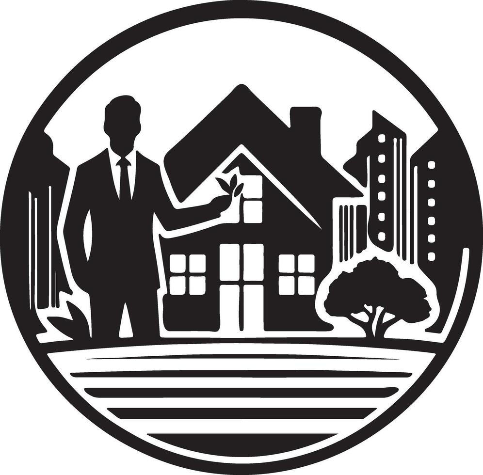 A logo based on real estate business. Art and Illustration of silhouette image of a logo vector