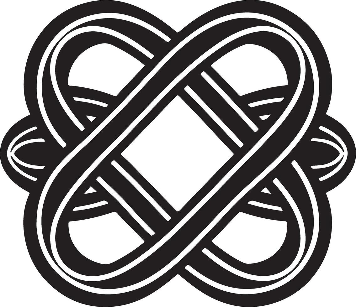 Infinity Loop - an infinity symbol intertwined with an abstract shape. logo, silhouette image vector