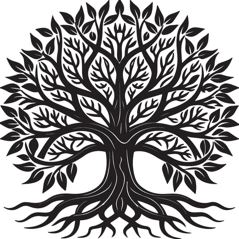 A tree image, silhouette style, best for design elements and logo design vector