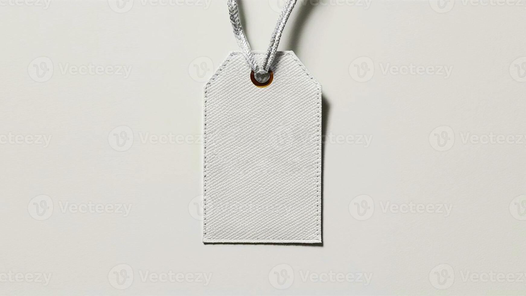 Mockup of a Blank a White Tag With a Rough Texture photo