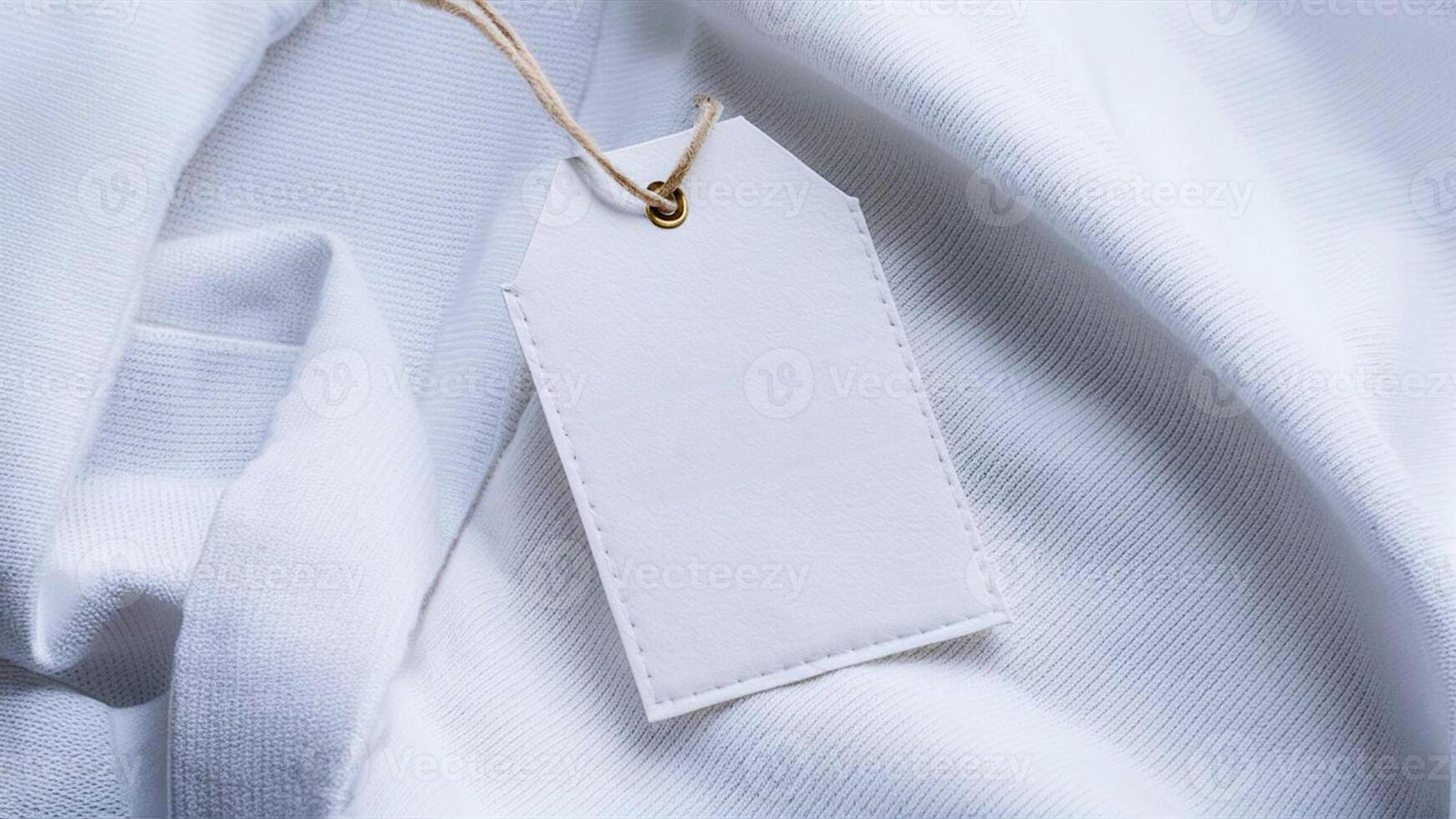 A Blank White Clothing Label Tag Mockup photo