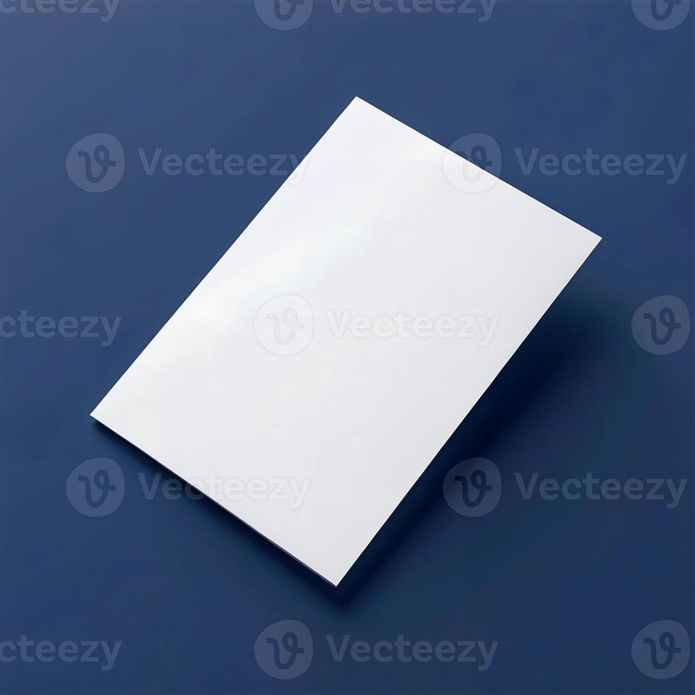 A Blank Flyer Mockup on Navy Blue Theme photo